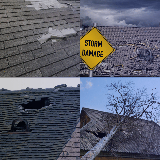 Collage of Damaged Roofs