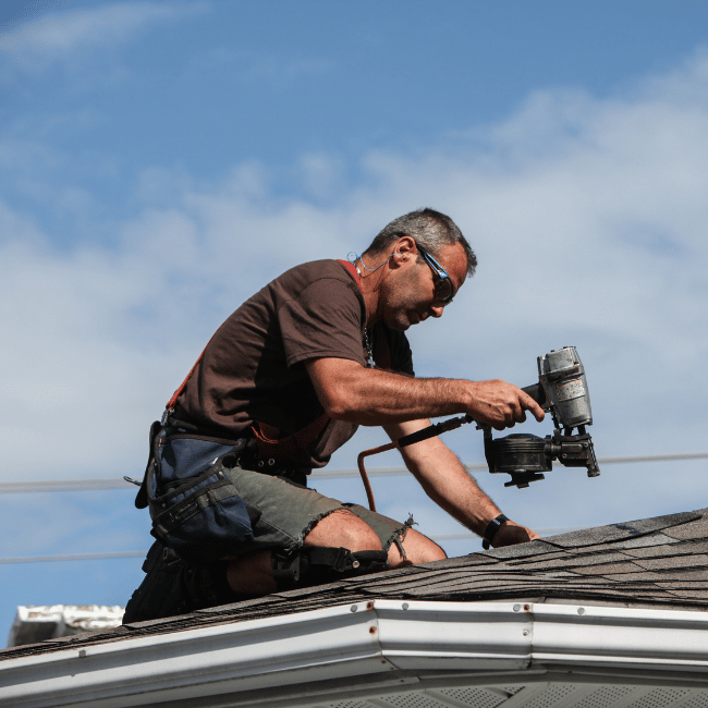 Man installing roof